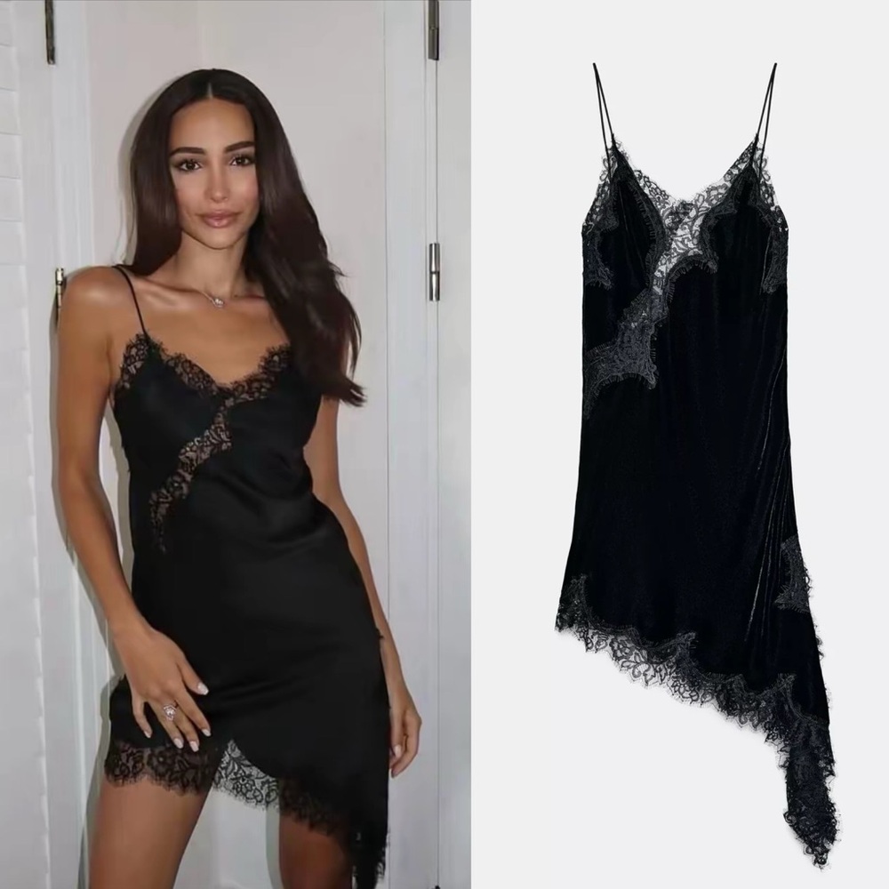 ZARA VELVET LACE DRESS ZW COLLECTION
